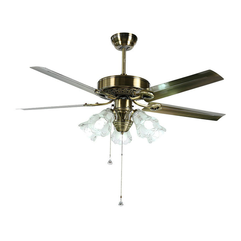 Frosted Glass Flower Semi Flush Rustic 52