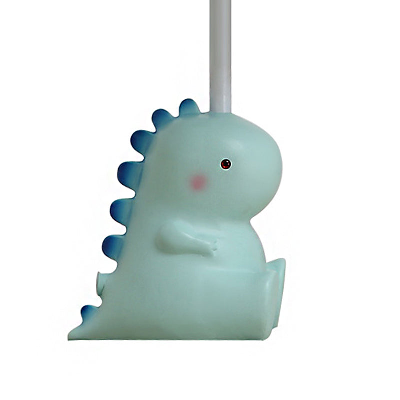 Cartoon Baby Dinosaur Desk Light with Tapered Shade 1 Head Resin Desk Light in Blue for Boys Bedroom Clearhalo 'Lamps' 'Table Lamps' Lighting' 198952