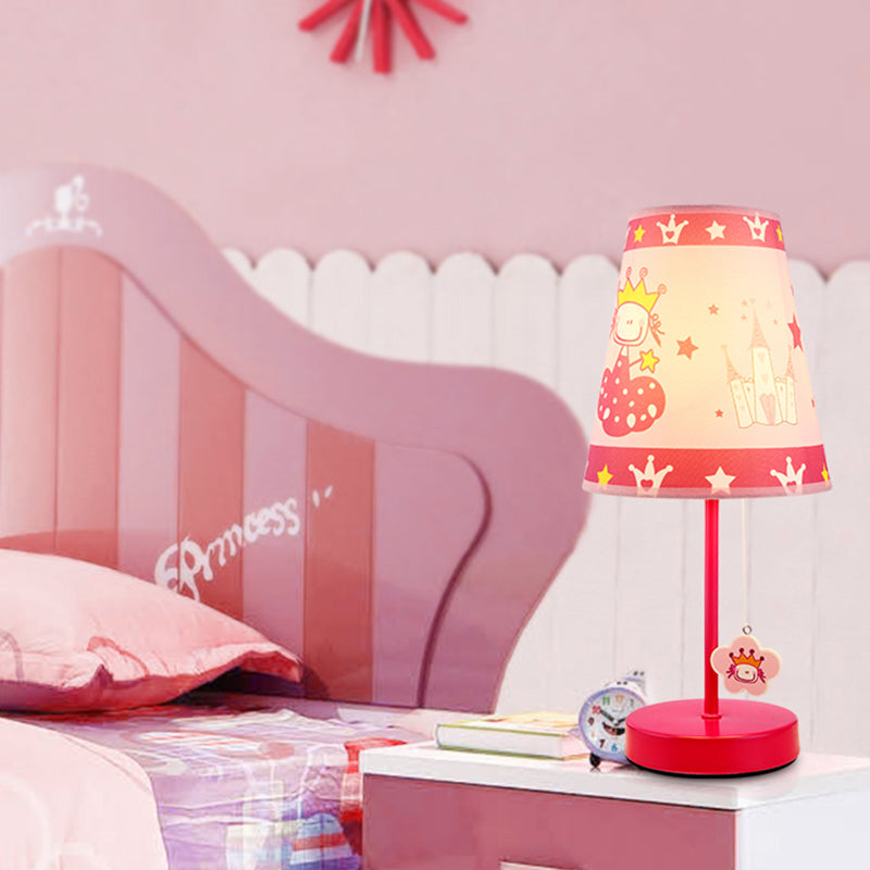 Pink Tapered Shade Desk Light with Princess One Light Lovely Study Light for Girls Bedroom Clearhalo 'Lamps' 'Table Lamps' Lighting' 199101