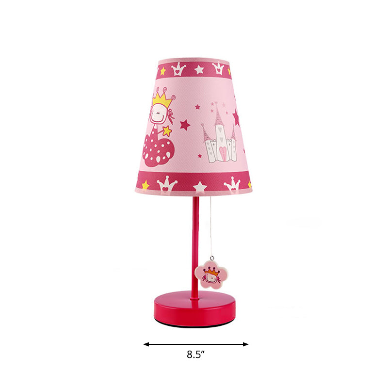 Pink Tapered Shade Desk Light with Princess One Light Lovely Study Light for Girls Bedroom Clearhalo 'Lamps' 'Table Lamps' Lighting' 199103