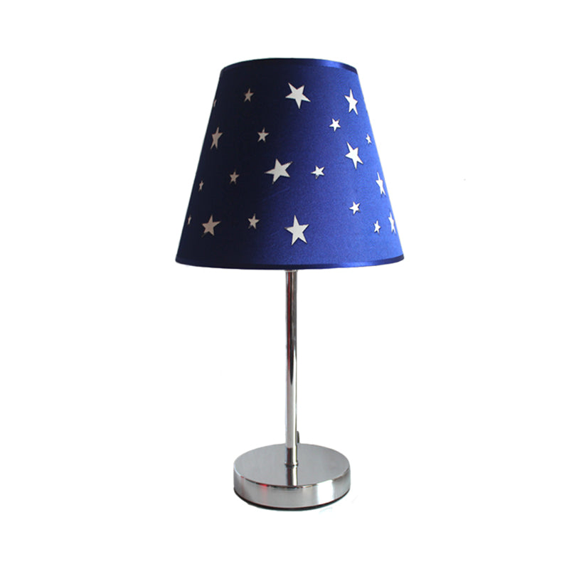 Study Room Starry Shade Reading Light Metal 1 Bulb Modern Blue Desk Light with Plug-In Cord Clearhalo 'Lamps' 'Table Lamps' Lighting' 199114