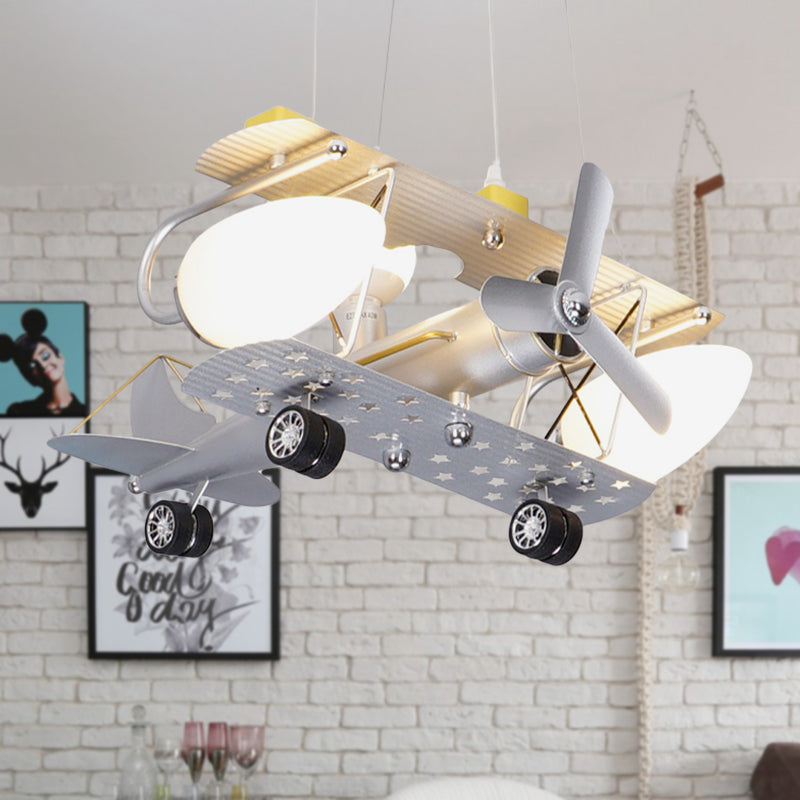 White Airplane Hanging Light Fixtures Modern Metal Hanging Chandelier for Kindergarten Clearhalo 'Ceiling Lights' 'Chandeliers' Lighting' options 199787