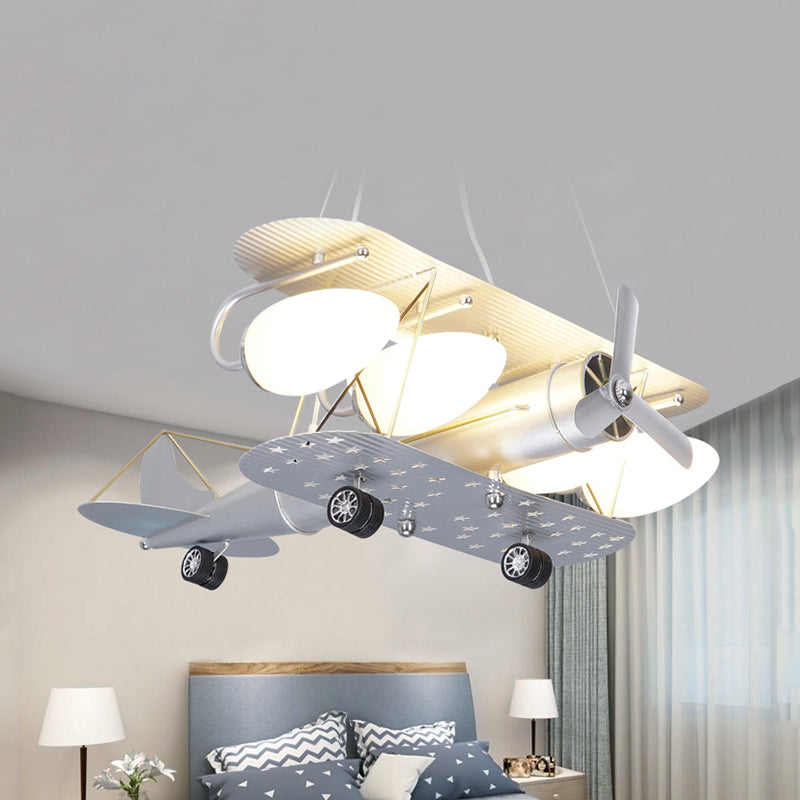 White Airplane Hanging Light Fixtures Modern Metal Hanging Chandelier for Kindergarten Clearhalo 'Ceiling Lights' 'Chandeliers' Lighting' options 199790