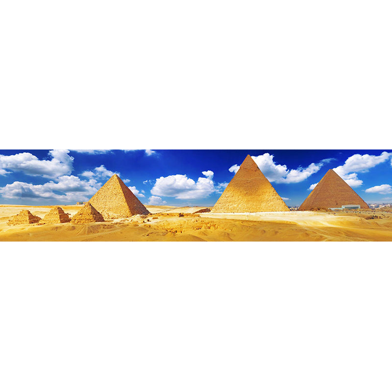 Global Inspired Pyramid Landscape Mural Pastel Color Washable Wall Decor for House Interior Clearhalo 'Wall Decor' 'Wall Mural' 2009201