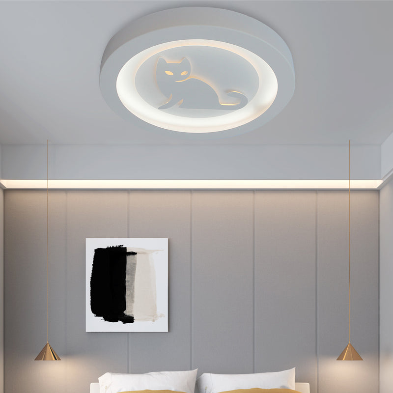 White Circular Led Flush Ceiling Lights Nordic Acrylic Flush Mount Ceiling Light Fixtures for Living Room White B Clearhalo 'Ceiling Lights' 'Close To Ceiling Lights' 'Close to ceiling' 'Flush mount' Lighting' 200961