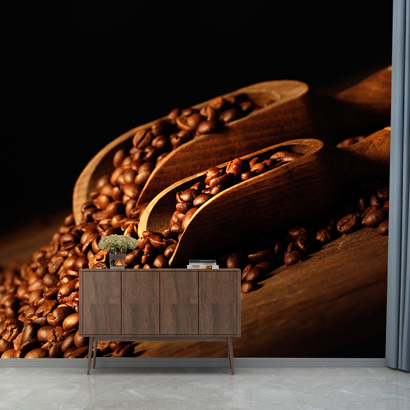 Non-Woven Decorative Wall Mural Modern Coffee Bean Wall Covering, Custom Printed Clearhalo 'Wall Decor' 'Wall Mural' 2009789