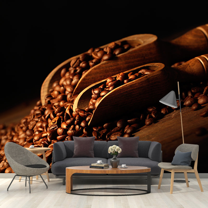 Non-Woven Decorative Wall Mural Modern Coffee Bean Wall Covering, Custom Printed Clearhalo 'Wall Decor' 'Wall Mural' 2009790