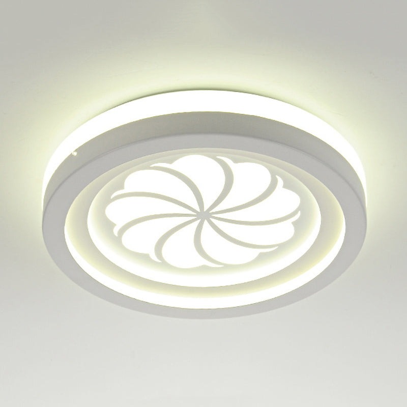 White Circle Shade Ceiling Light Fixture Modern Acrylic Flush mount Light for Hallway Clearhalo 'Ceiling Lights' 'Close To Ceiling Lights' 'Close to ceiling' 'Flush mount' Lighting' 200984