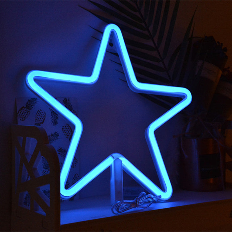 Pentastar Plastic Night Light Modernist LED White Wall Night Lighting for Children Room White Blue Clearhalo 'Night Lights' 'Wall Lights' Lighting' 2010432