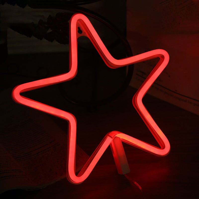 Pentastar Plastic Night Light Modernist LED White Wall Night Lighting for Children Room White Red Clearhalo 'Night Lights' 'Wall Lights' Lighting' 2010433