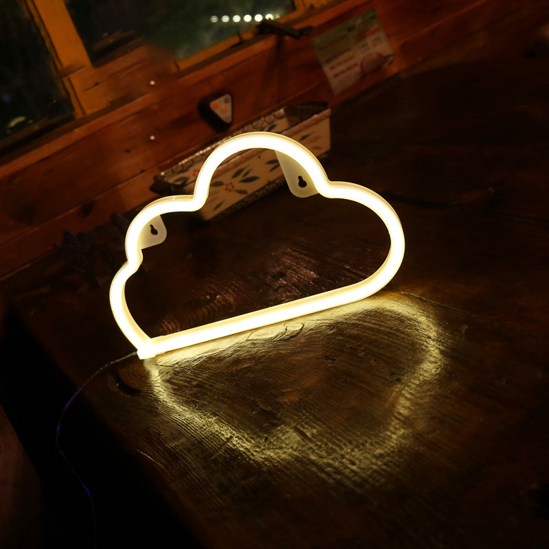 Plastic Cloud Nightstand Lamp Contemporary LED Wall Night Light in White for Kids Room White Warm Clearhalo 'Night Lights' 'Wall Lights' Lighting' 2010437