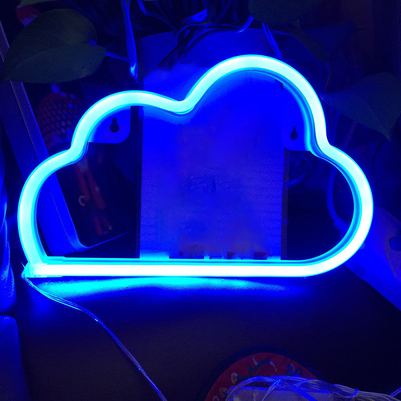 Plastic Cloud Nightstand Lamp Contemporary LED Wall Night Light in White for Kids Room White Blue Clearhalo 'Night Lights' 'Wall Lights' Lighting' 2010438