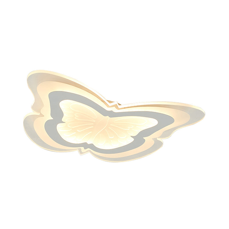 White Butterfly LED Ceiling Light Insect Themed Acrylic Flush Mount Light for Kindergarten Hallway Clearhalo 'Ceiling Lights' 'Close To Ceiling Lights' 'Close to ceiling' Lighting' 201055