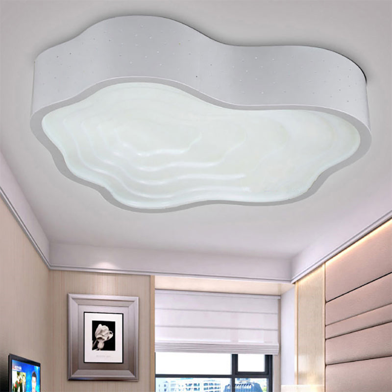 Wave Living Room Flush Mount Ceiling Fixture Acrylic Nordic Ceiling Light in White White Clearhalo 'Ceiling Lights' 'Close To Ceiling Lights' 'Close to ceiling' 'Flush mount' Lighting' 201091