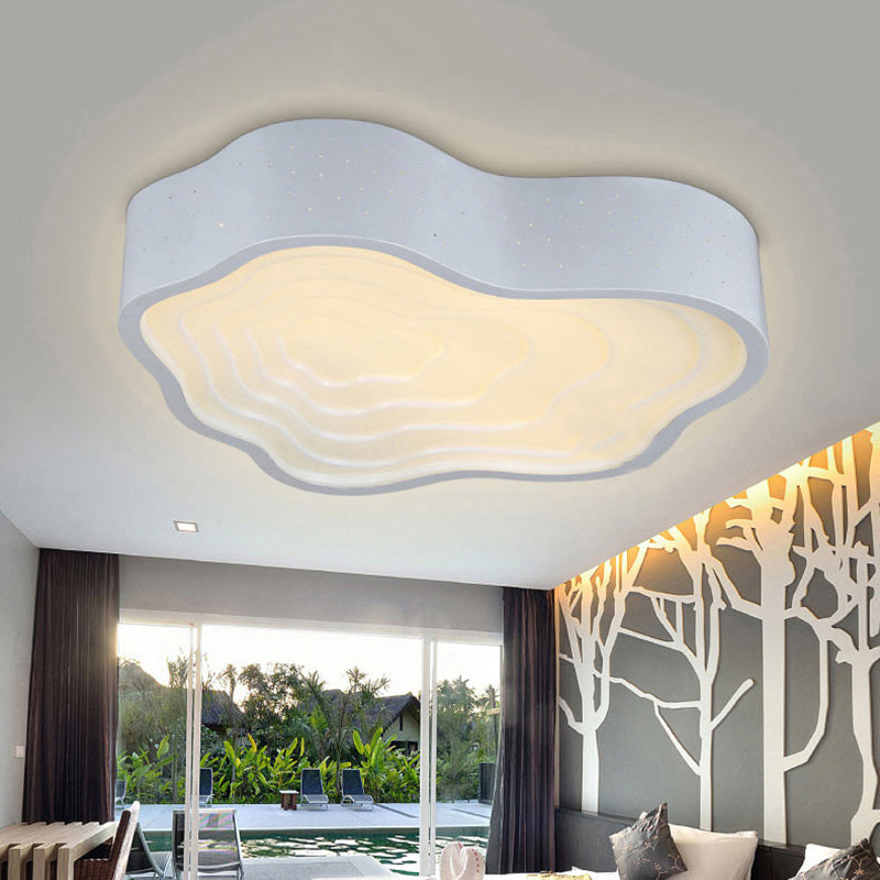 Wave Living Room Flush Mount Ceiling Fixture Acrylic Nordic Ceiling Light in White Clearhalo 'Ceiling Lights' 'Close To Ceiling Lights' 'Close to ceiling' 'Flush mount' Lighting' 201092