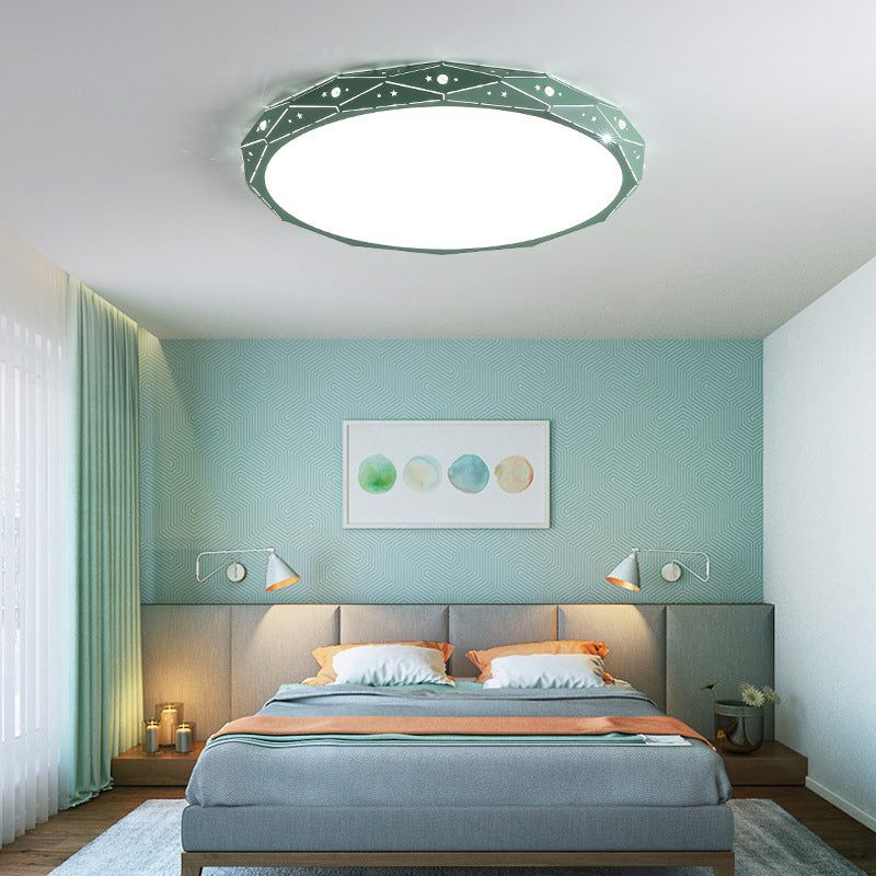 Nordic LED Flushmount Lighting Laser-Cut Round Ceiling Flush Mount Light with Acrylic Shade Clearhalo 'Ceiling Lights' 'Close To Ceiling Lights' 'Close to ceiling' 'Flush mount' Lighting' 2010937