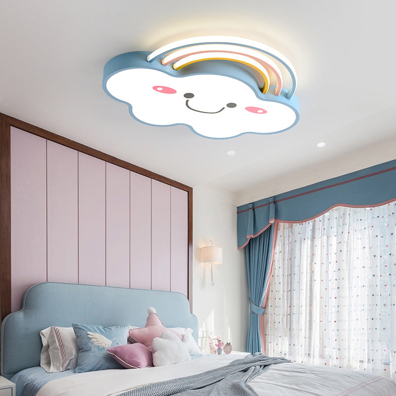 Rainbow Cloud Flush Mount Simple Acrylic Kids Bedroom LED Flush Light Fixture Clearhalo 'Ceiling Lights' 'Close To Ceiling Lights' 'Close to ceiling' 'Flush mount' Lighting' 2011003