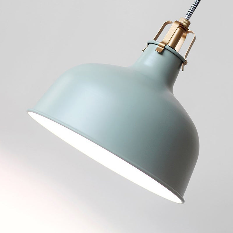 Metal Barn Hanging Lighting Modern 1-Head Suspension Pendant Light for Dining Room Light Blue A Clearhalo 'Ceiling Lights' 'Modern Pendants' 'Modern' 'Pendant Lights' 'Pendants' Lighting' 2011267