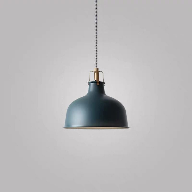 Metal Barn Hanging Lighting Modern 1-Head Suspension Pendant Light for Dining Room Dark Blue A Clearhalo 'Ceiling Lights' 'Modern Pendants' 'Modern' 'Pendant Lights' 'Pendants' Lighting' 2011271