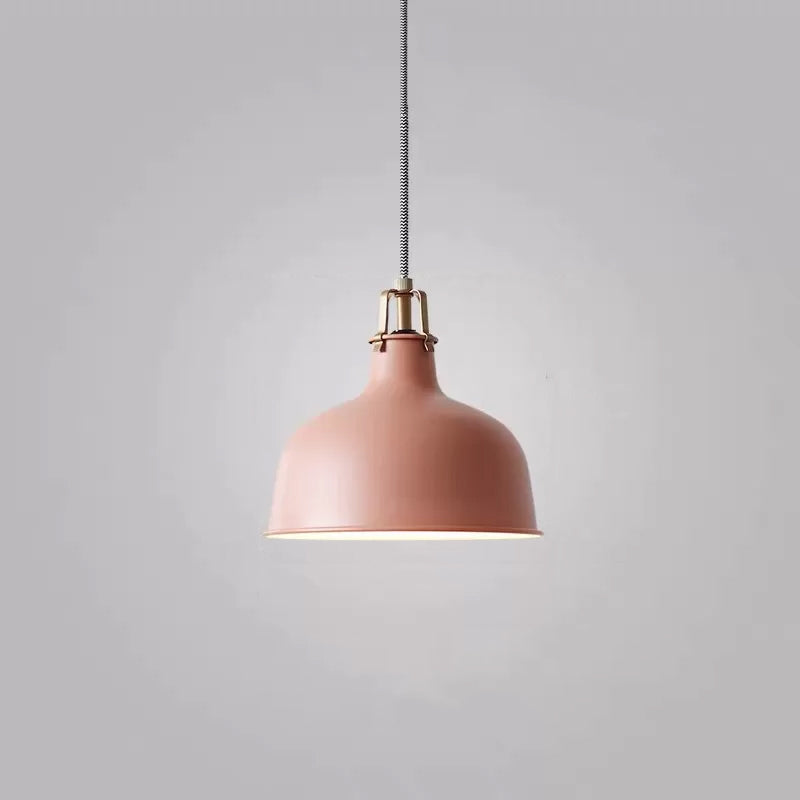 Metal Barn Hanging Lighting Modern 1-Head Suspension Pendant Light for Dining Room Pink A Clearhalo 'Ceiling Lights' 'Modern Pendants' 'Modern' 'Pendant Lights' 'Pendants' Lighting' 2011279