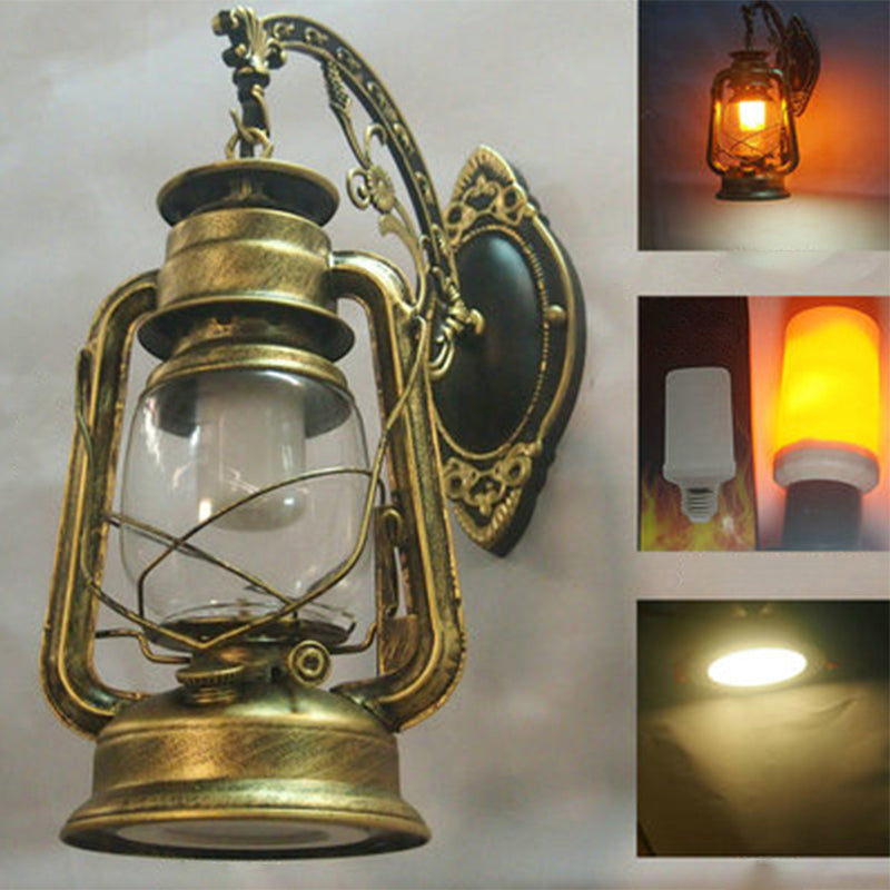 1 Light Wall Mount Lamp Industrial Style Clear Glass Kerosene Metal Wall Lighting Ideas Brass A Clearhalo 'Art deco wall lights' 'Cast Iron' 'Glass' 'Industrial wall lights' 'Industrial' 'Middle century wall lights' 'Modern' 'Rustic wall lights' 'Tiffany' 'Traditional wall lights' 'Wall Lamps & Sconces' 'Wall Lights' Lighting' 2011524