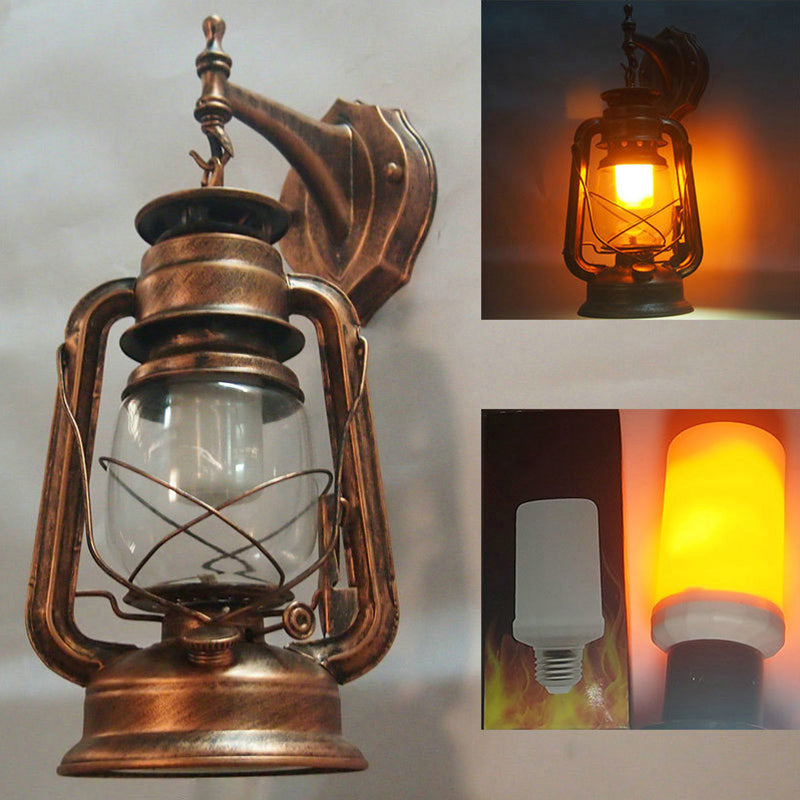 1 Light Wall Mount Lamp Industrial Style Clear Glass Kerosene Metal Wall Lighting Ideas Copper C Clearhalo 'Art deco wall lights' 'Cast Iron' 'Glass' 'Industrial wall lights' 'Industrial' 'Middle century wall lights' 'Modern' 'Rustic wall lights' 'Tiffany' 'Traditional wall lights' 'Wall Lamps & Sconces' 'Wall Lights' Lighting' 2011526