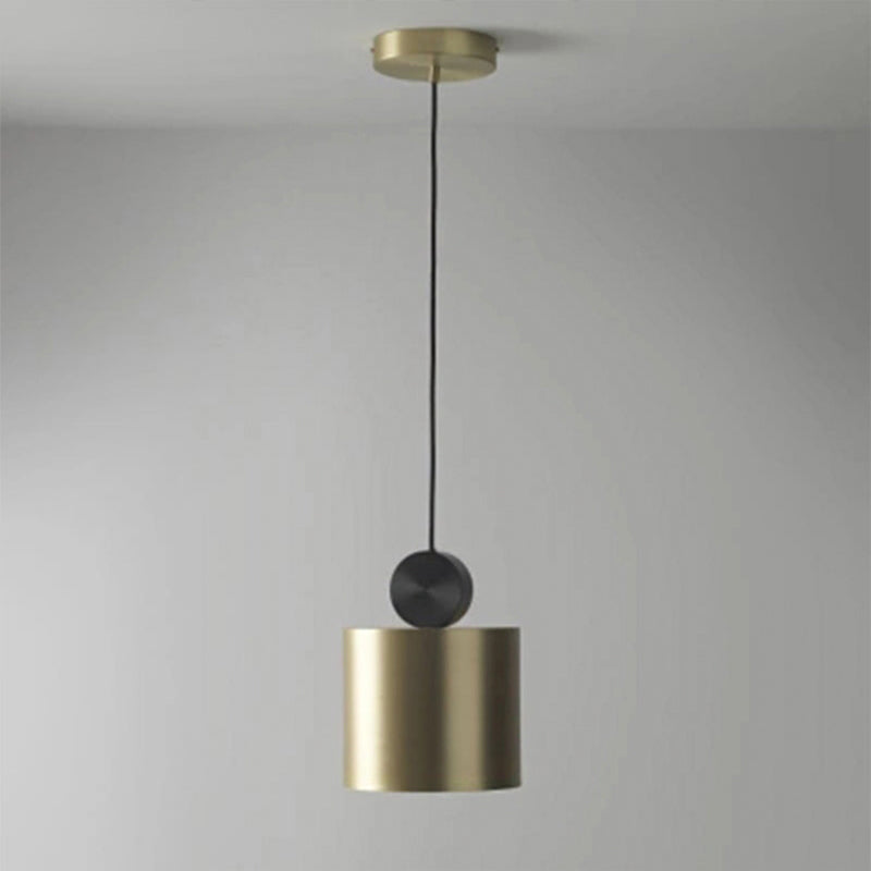 Geometrical Hanging Ceiling Light Simple Metallic 1 Bulb Dining Room Suspension Lamp in Brass Brass 9.5