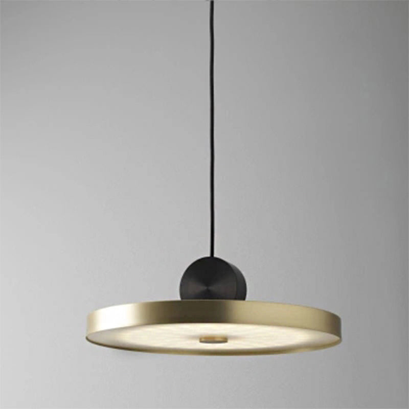 Geometrical Hanging Ceiling Light Simple Metallic 1 Bulb Dining Room Suspension Lamp in Brass Brass 16