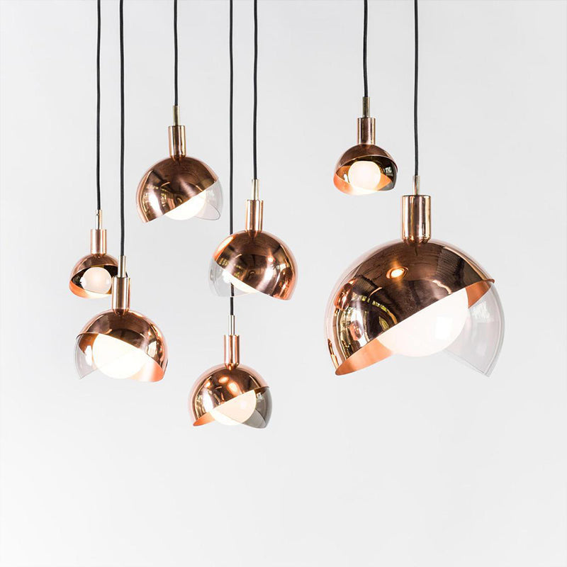 Hemisphere Metal Pendant Lamp Simplicity 1 Head Hanging Ceiling Light for Dining Room Copper Clearhalo 'Ceiling Lights' 'Modern Pendants' 'Modern' 'Pendant Lights' 'Pendants' Lighting' 2011683