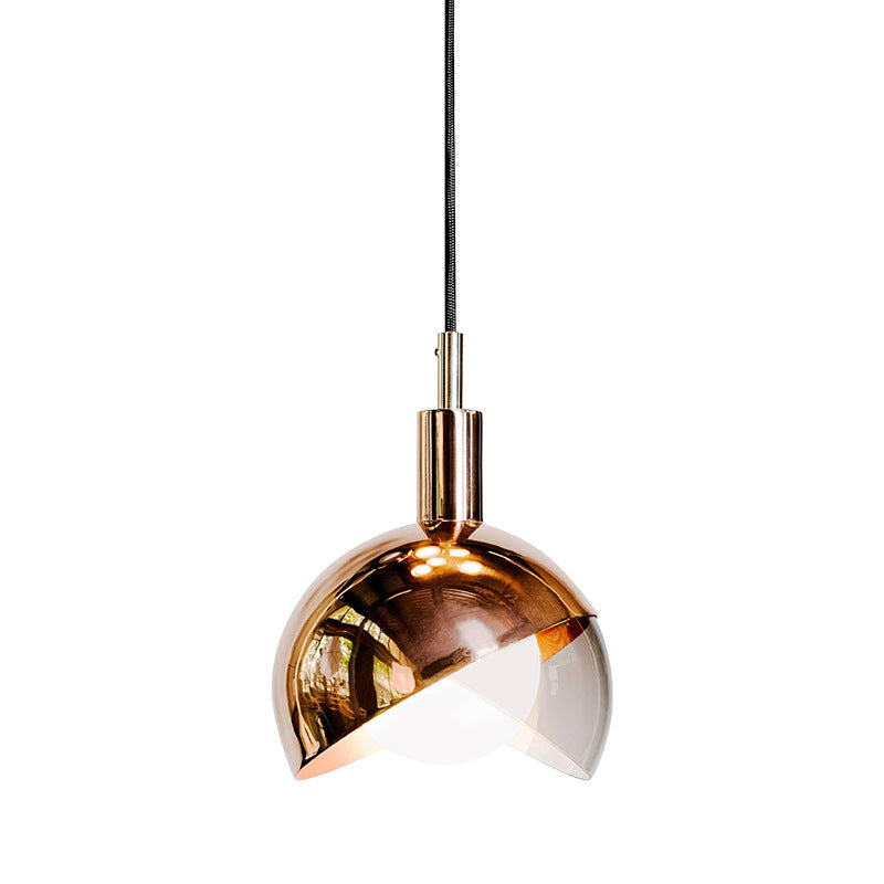 Hemisphere Metal Pendant Lamp Simplicity 1 Head Hanging Ceiling Light for Dining Room Clearhalo 'Ceiling Lights' 'Modern Pendants' 'Modern' 'Pendant Lights' 'Pendants' Lighting' 2011686