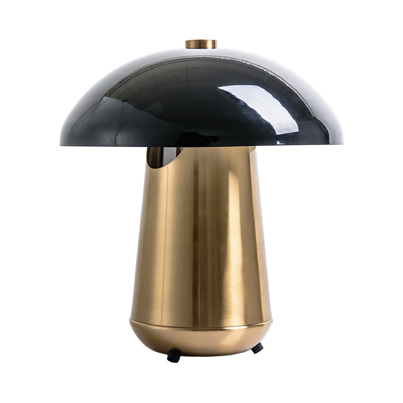 Mushroom Metal Night Lighting Modernism 1 Head Black and Brass Plug-in Table Lamp for Bedroom Clearhalo 'Lamps' 'Table Lamps' Lighting' 2011863