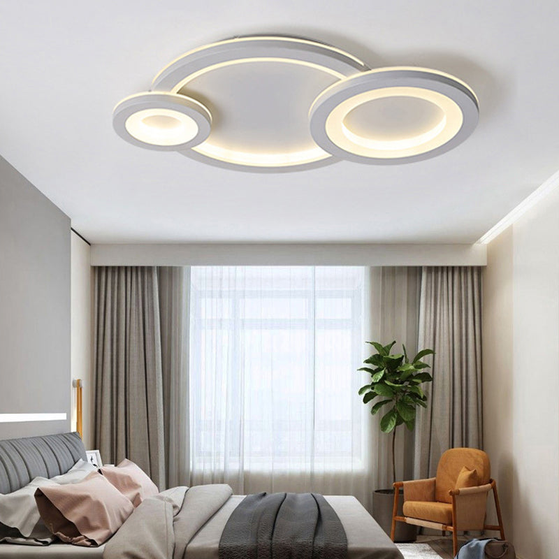 White Ring & Oval Ceiling Light Simple Acrylic LED Flush Mount Light for Adult Child Room White Clearhalo 'Ceiling Lights' 'Close To Ceiling Lights' 'Close to ceiling' Lighting' 201208