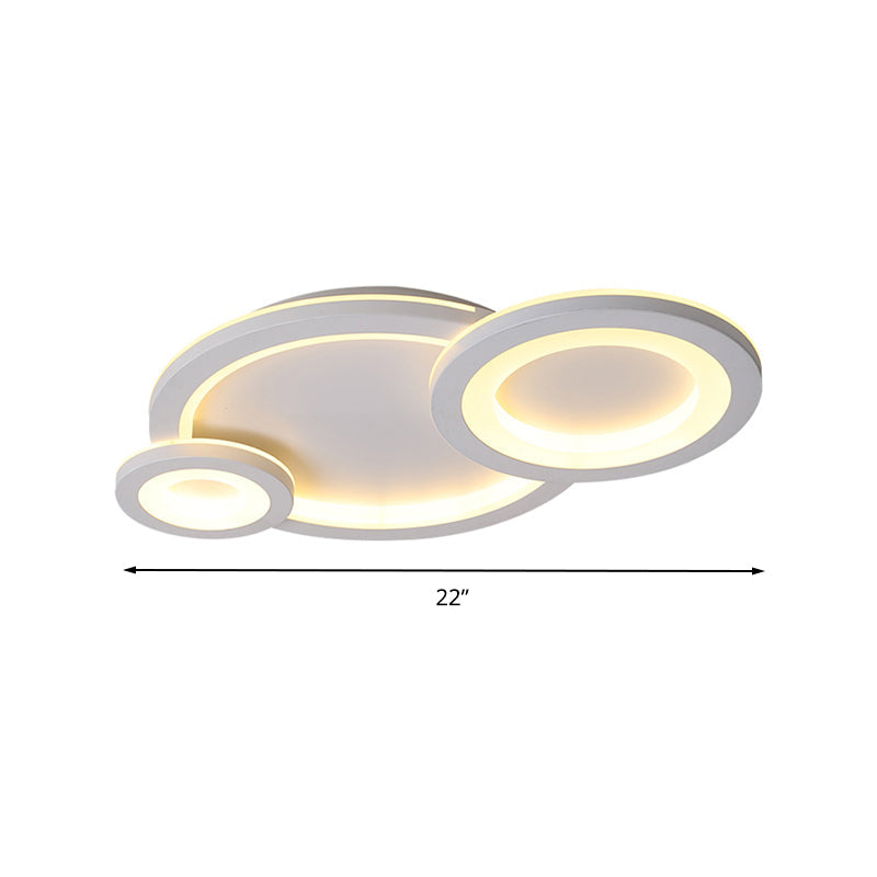 White Ring & Oval Ceiling Light Simple Acrylic LED Flush Mount Light for Adult Child Room Clearhalo 'Ceiling Lights' 'Close To Ceiling Lights' 'Close to ceiling' Lighting' 201211