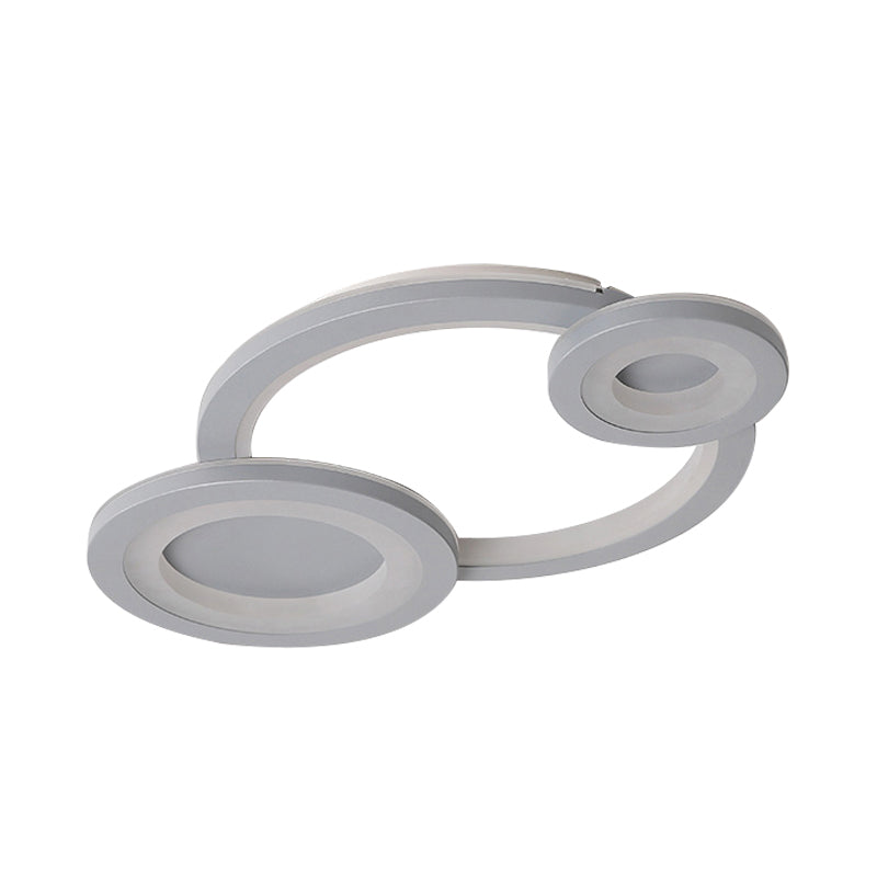 White Ring & Oval Ceiling Light Simple Acrylic LED Flush Mount Light for Adult Child Room Clearhalo 'Ceiling Lights' 'Close To Ceiling Lights' 'Close to ceiling' Lighting' 201214