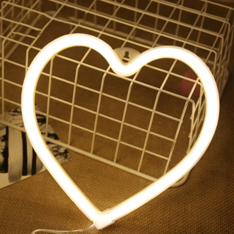 Heart Shaped Plastic Nightstand Lighting Cartoon Style LED White Wall Night Lamp with UDB Plug-in Cord White Warm Clearhalo 'Night Lights' 'Wall Lights' Lighting' 2016617