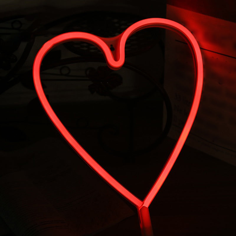 Plastic Loving Heart Wall Night Light Kids Style Plug-in LED White Nightstand Lamp White Red Clearhalo 'Night Lights' 'Wall Lights' Lighting' 2016623