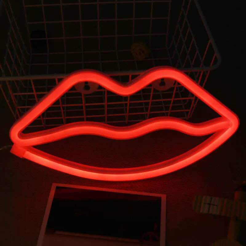 Red Lip-Shaped Nightstand Light Contemporary LED Plastic Wall Lighting for Children Room Clearhalo 'Night Lights' 'Wall Lights' Lighting' 2016637