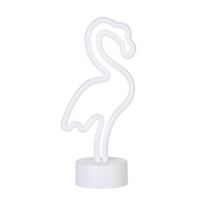 Kids Bedroom LED Night Light Cartoon Style White Wall Hanging Lamp with Flamingo Plastic Shade Clearhalo 'Night Lights' 'Wall Lights' Lighting' 2016666