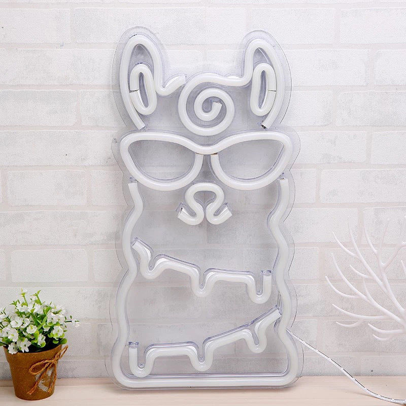 Alpaca Mini Wall Night Light Cartoon Style Plastic Kids Bedroom LED Nightstand Lamp in White Clearhalo 'Night Lights' 'Wall Lights' Lighting' 2016735