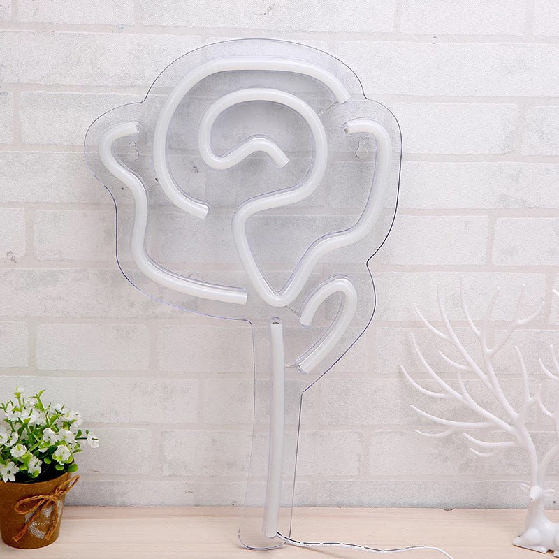 Creative Rose Night Lighting Plastic Girls Bedroom LED Wall Night Lamp in White White Clearhalo 'Night Lights' 'Wall Lights' Lighting' 2016811