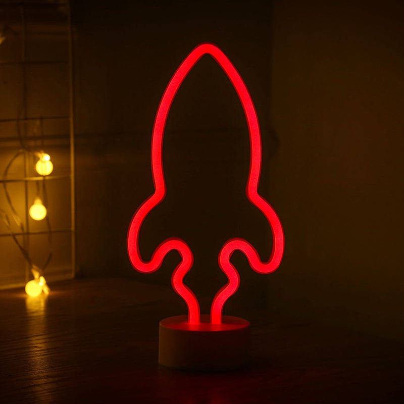 Rocket Baby Bedroom Wall Night Lamp Plastic LED Minimalist Nightstand Light in White White Red Clearhalo 'Night Lights' 'Wall Lights' Lighting' 2016865