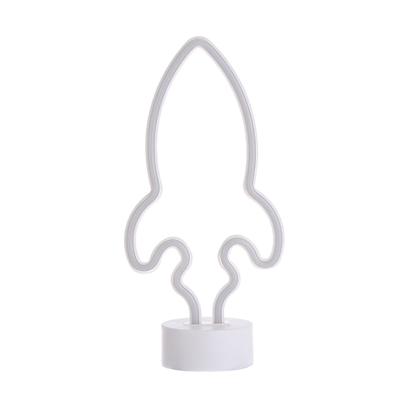 Rocket Baby Bedroom Wall Night Lamp Plastic LED Minimalist Nightstand Light in White Clearhalo 'Night Lights' 'Wall Lights' Lighting' 2016870