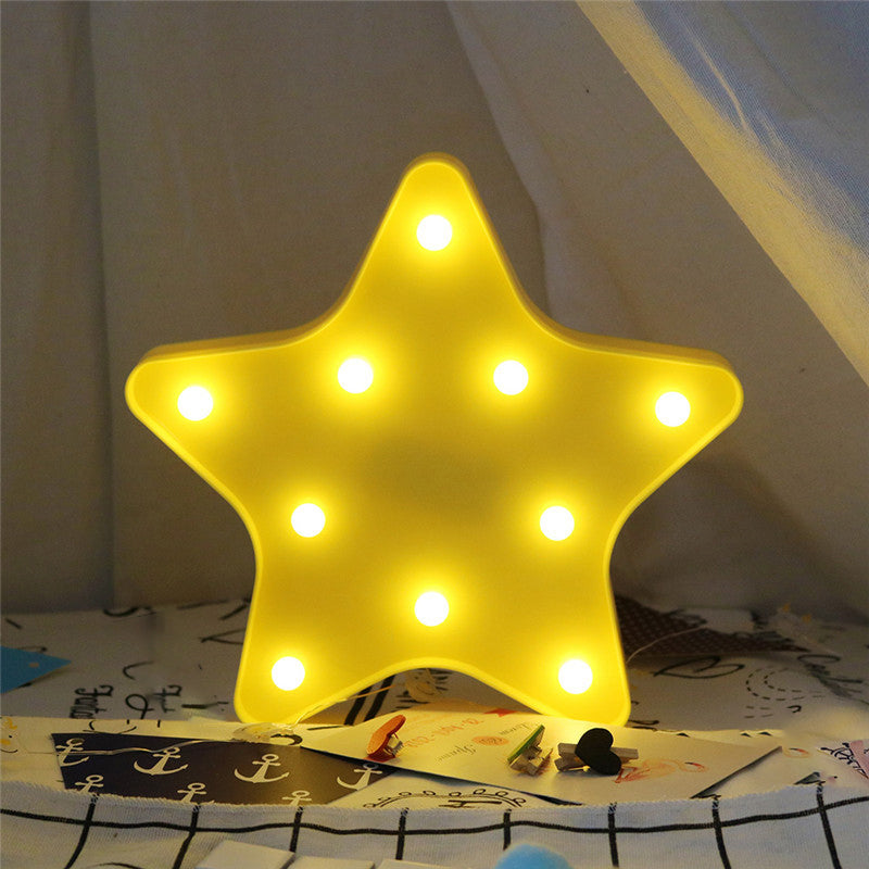 Star Night Stand Light Modern Plastic Battery Operated LED Wall Night Lighting Clearhalo 'Night Lights' 'Wall Lights' Lighting' 2017046