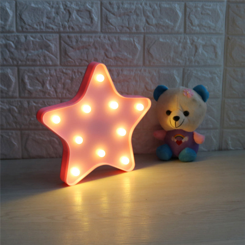 Star Night Stand Light Modern Plastic Battery Operated LED Wall Night Lighting Clearhalo 'Night Lights' 'Wall Lights' Lighting' 2017052