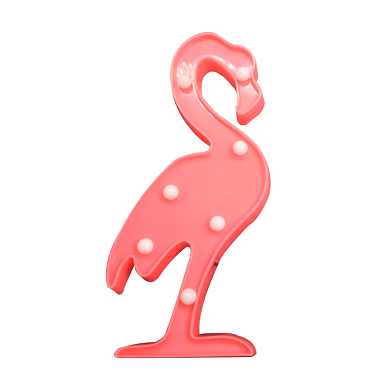 Flamingo Night Lamp Modern Style Plastic Pink Finish Battery LED Wall Night Lighting Pink Clearhalo 'Night Lights' 'Wall Lights' Lighting' 2017121