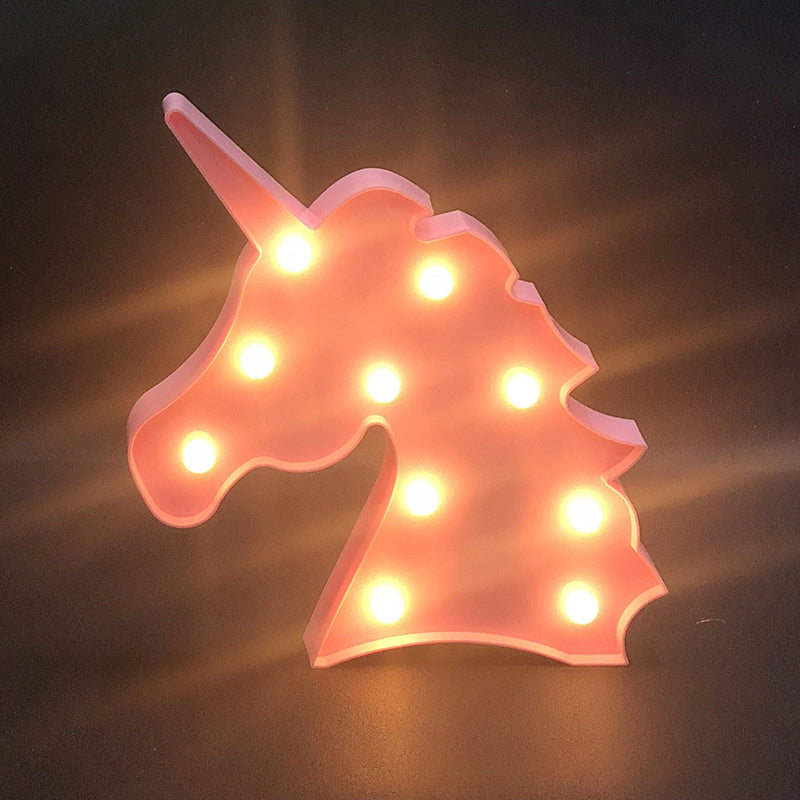 Unicorn Mini Nightstand Light Contemporary LED Plastic Wall Lamp for Girls Bedroom Pink Clearhalo 'Night Lights' 'Wall Lights' Lighting' 2017138