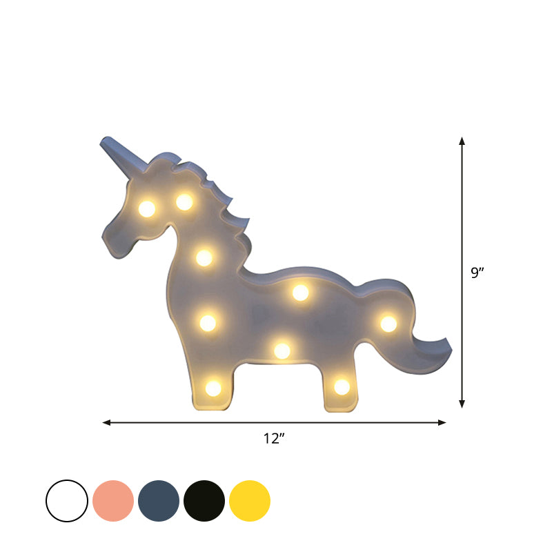 Minimal Unicorn Wall Night Lamp Plastic Children Bedroom LED Night Lighting Clearhalo 'Night Lights' 'Wall Lights' Lighting' 2017167