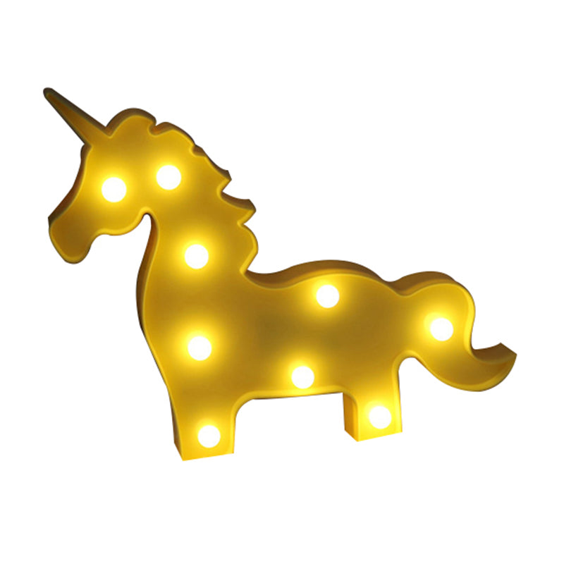 Minimal Unicorn Wall Night Lamp Plastic Children Bedroom LED Night Lighting Clearhalo 'Night Lights' 'Wall Lights' Lighting' 2017177