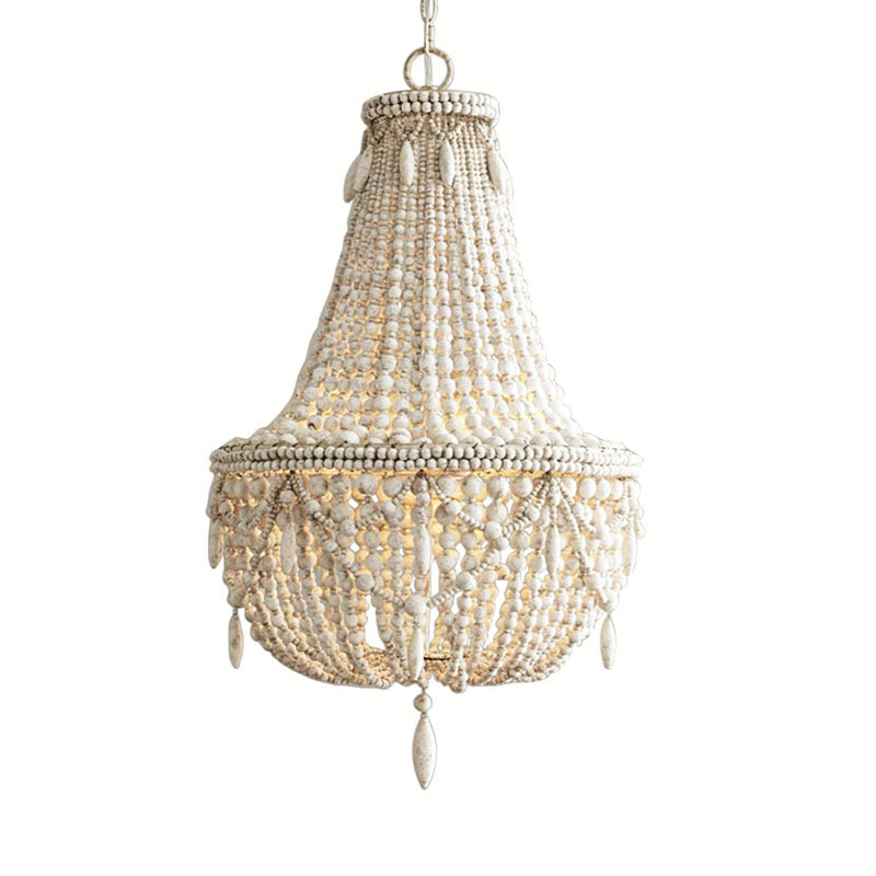 Wood Basket Shade Chandelier Light Country 3 Lights Living Room Pendant Lamp Clearhalo 'Ceiling Lights' 'Chandeliers' Lighting' options 2017619