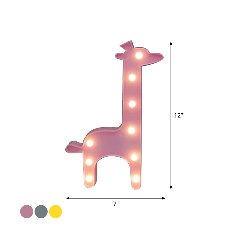 Giraffe Plastic Nightstand Light Cartoon Style LED Wall Night Lighting for Bedside Clearhalo 'Night Lights' 'Wall Lights' Lighting' 2017980